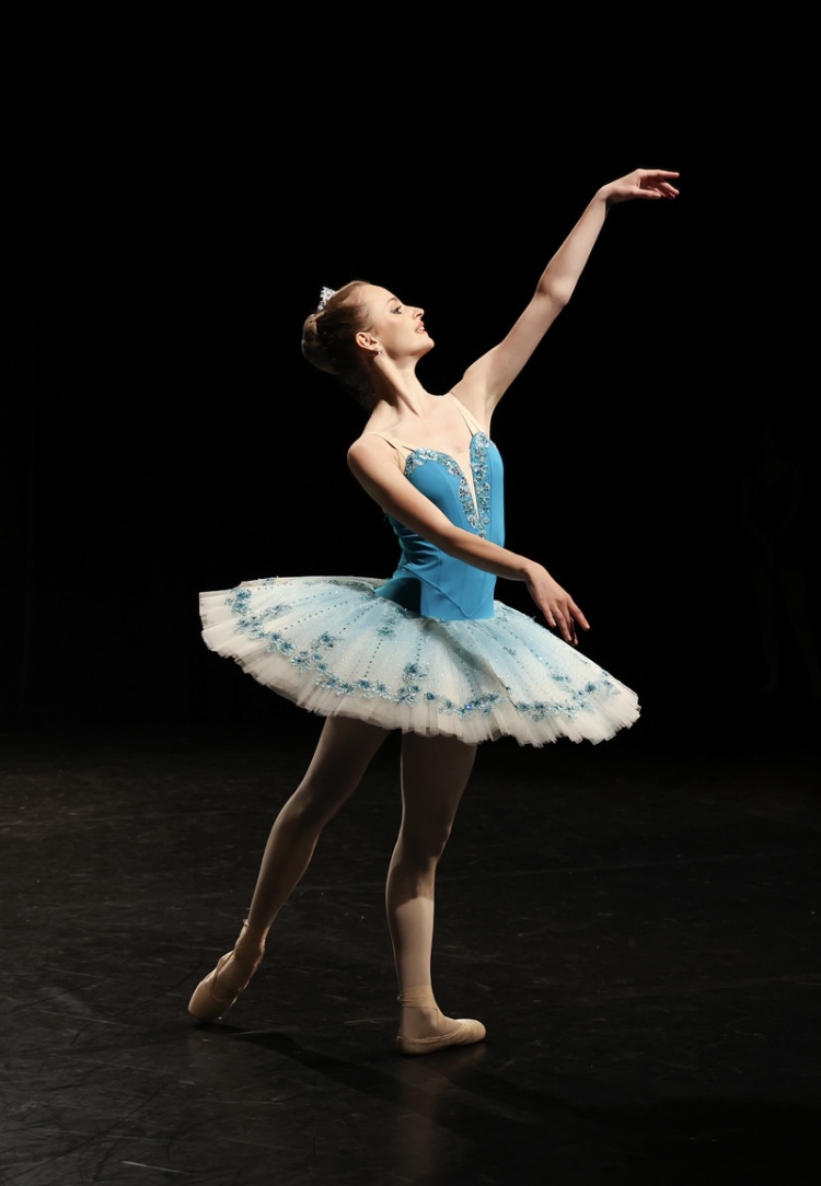 Dancer in flowing fabric