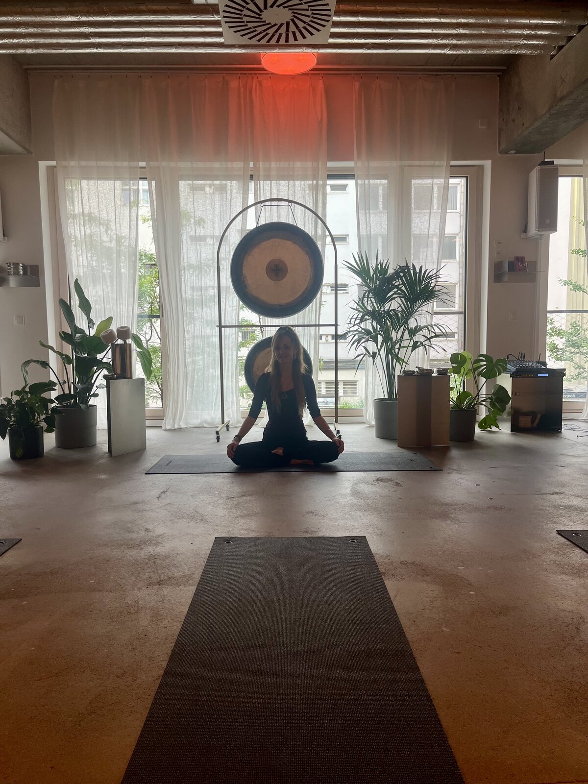 Yoga practice in a sunlit Berlin loft